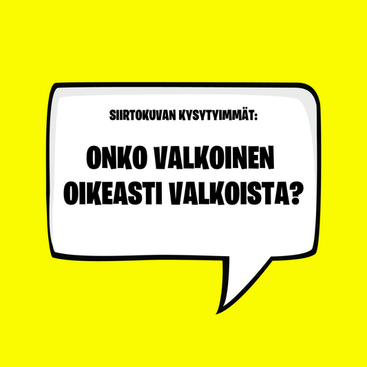 SIIRTOKUVAN KYSYTYIMMÄT: Onko valkoinen oikeasti valkoista?